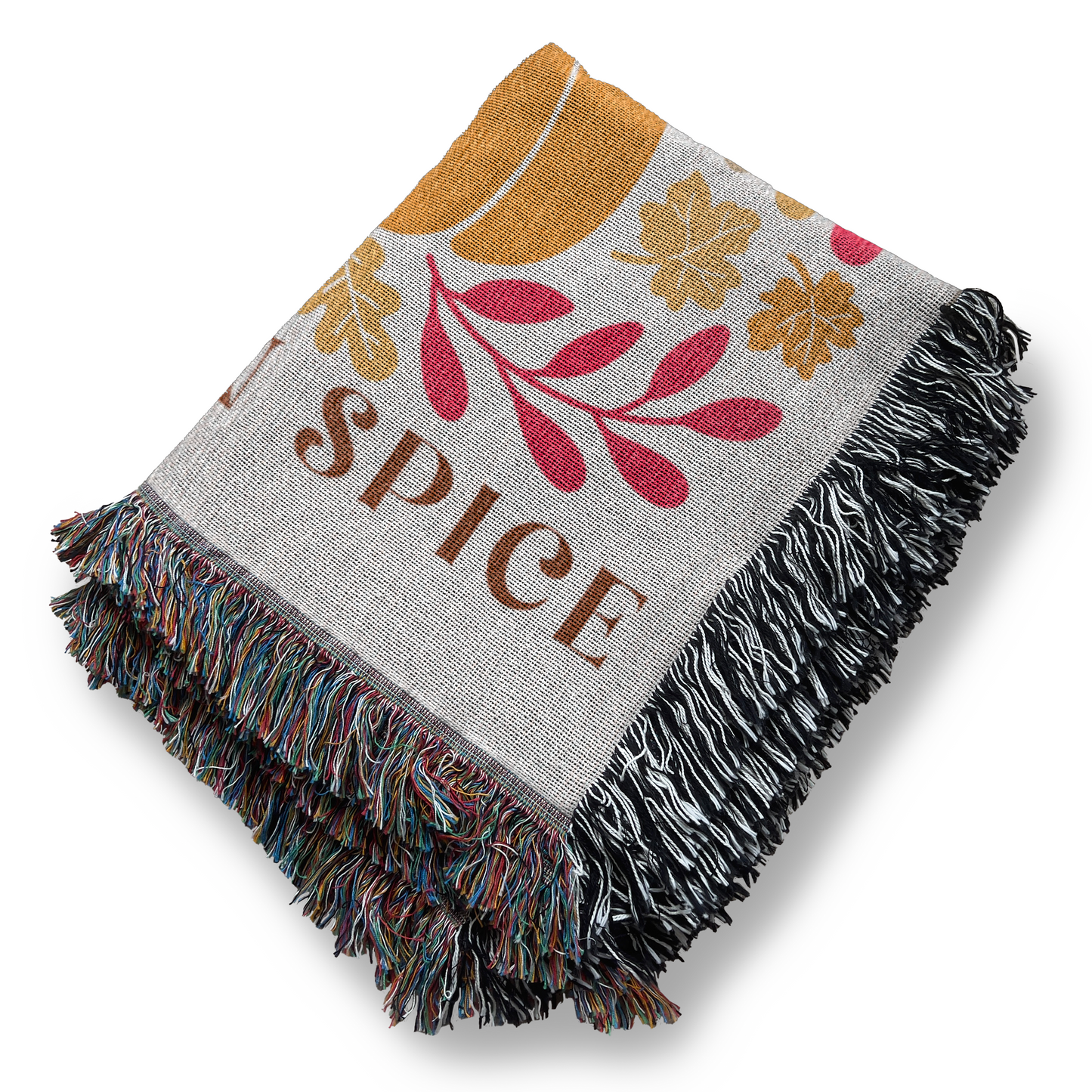 Pumpkin Spice Latte Boho Jacquard Hygge Blanket