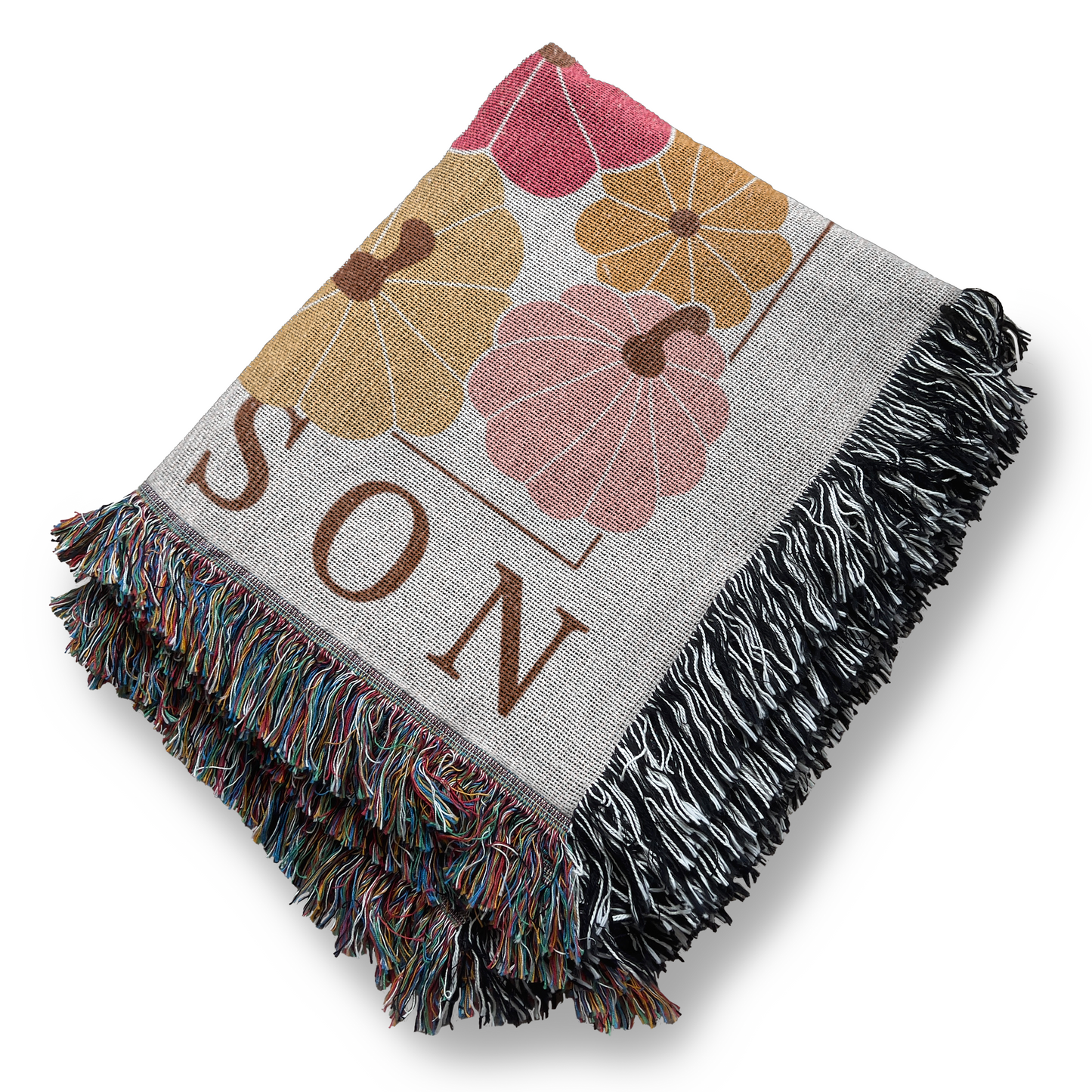 Pumpkin Season Boho Jacquard Hygge Blanket