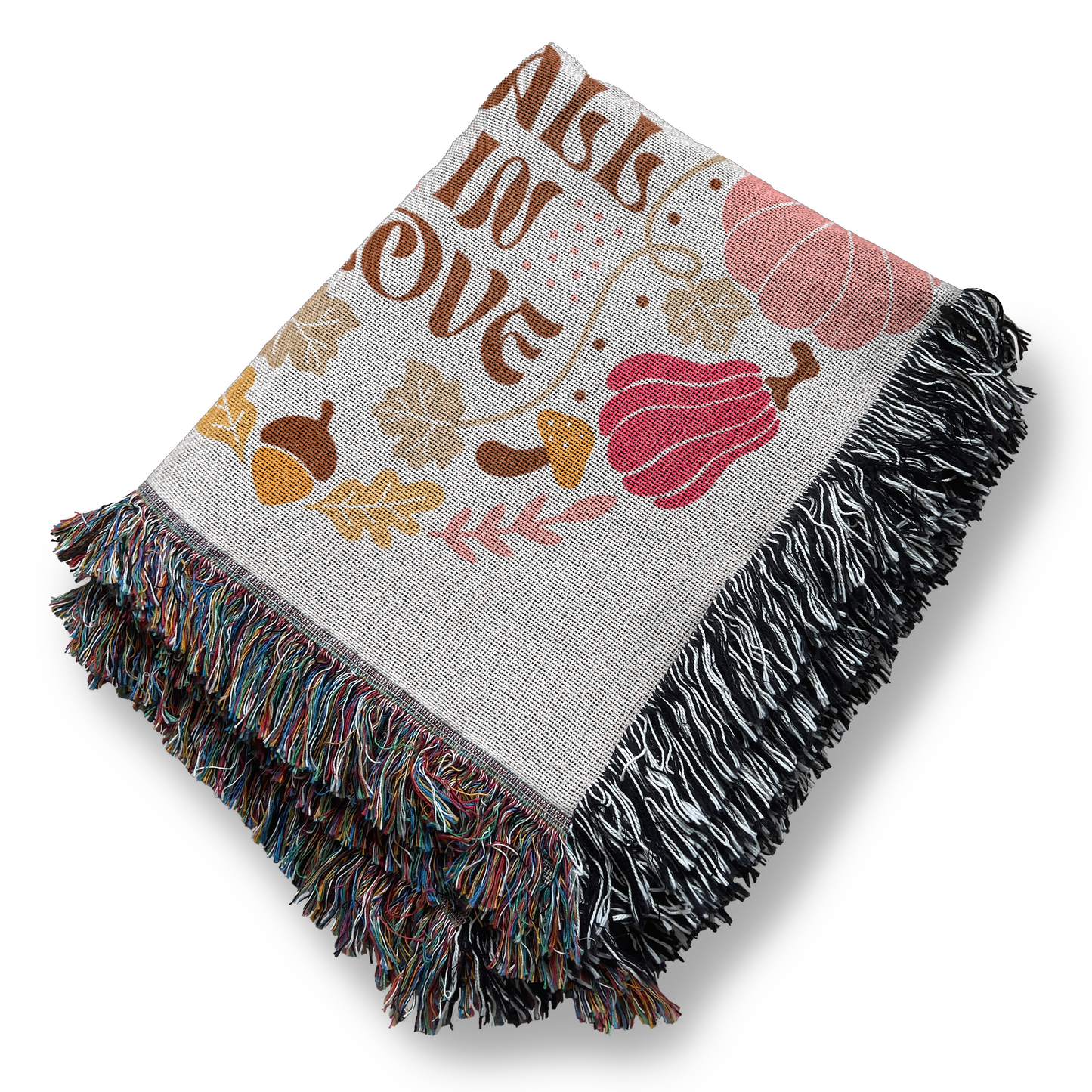 Fall in Love Boho Jacquard Hygge Blanket